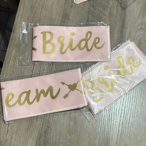 Pink and Gold 'Team Bride' Sash